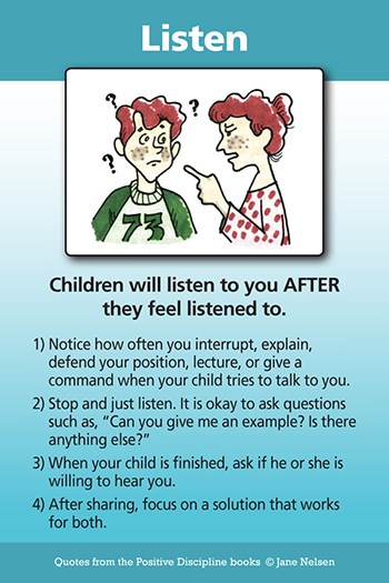 Listen Parenting Tool Card